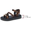 Fashion Women's Leopard Flock Platform Sandals Summer New Wedge Clip Toe Sandal Ladies Fashion 2025 Thick Bottom Non Slip Snadal Mujer