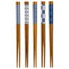 Wakasa Lacquer Chopsticks Non-slip Processing 22.5cm Set 5 Guests Bamboo Susutake Auspicious Pattern Made Japan 265069