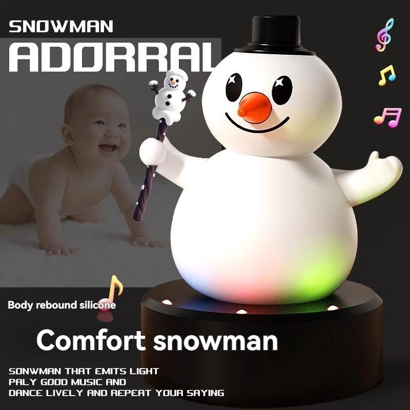 Christmas Snowman Doll Can Sing And Record To Learn To Talk Not Fall Down Silicone Snowman Desktop Ornaments Children's Gifts