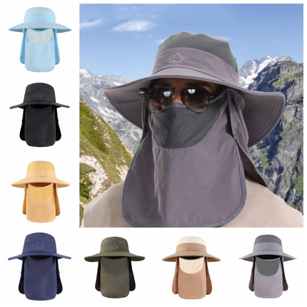 Removable Neck Flap Summer Fisherman Cap Quick Drying Bucket Hat Removable Visor Hat Camping