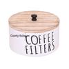 Rustic Wooden Coffee Filter Storage Box