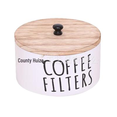 Scatola porta-filtri da caffè in legno rustico