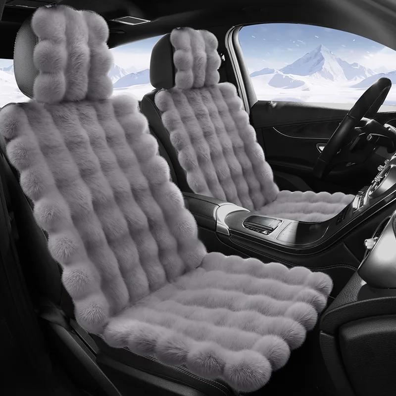 Premium 3D Plush Car Seat Covers with Non Slip Grip Ultra Soft Warmth for Winter 4 Stylish Colors Value Pack Auto Accessories