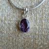 Natural Amethyst Pendant-Handmade Silver Pendant-925 Sterling Silver Pendant-Oval Amethyst Pendant-Gift for her-Anniversary Pendant