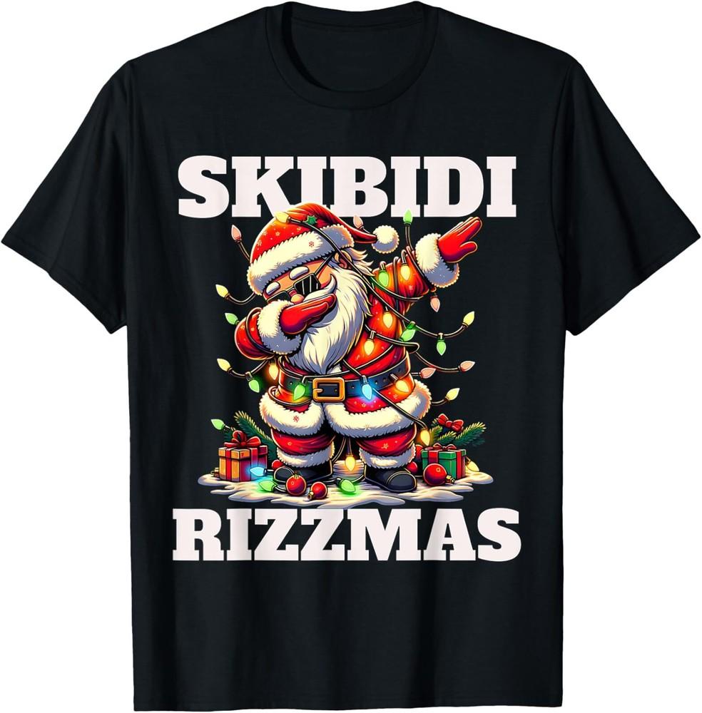 

Rizz Christmas Santa Funny Xmas Gen Alpha Skibidi Rizzmas T-Shirt L