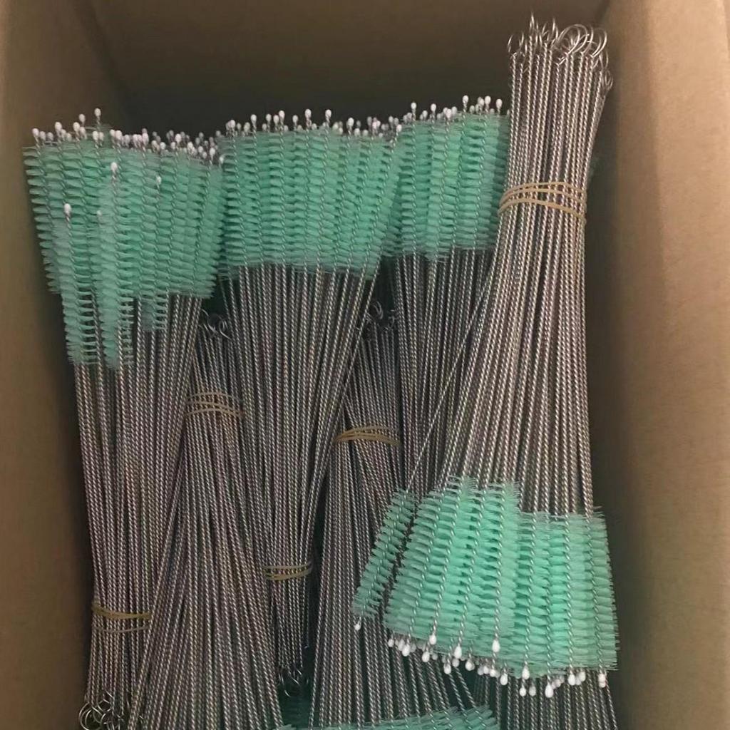 304 Stainless Steel Nylon Cleaning Brush for Baby Bottles & Test Tubes - Soft Spiral Bristles