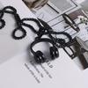 Men's Headphone Pendant Necklace, Gun Color Durable Design, Non Fading, Simple Music Themed Accessory, Suitable for Casual Wear