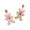 Creative Christmas Stud Earrings Cute Cartoon Dripping Alloy Wearing Hat Gingerbread Man Earrings Simple Women's Models