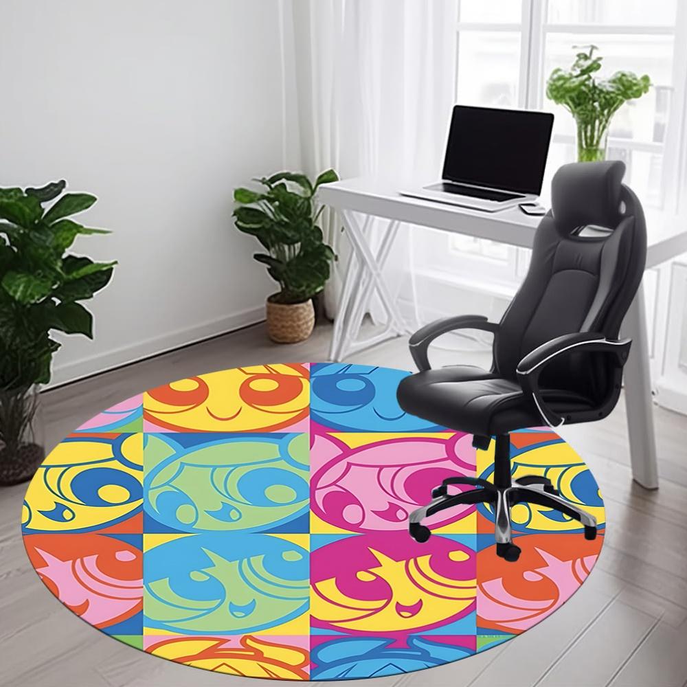 1PC Office Round Rug, Non-slip, Soft and Durable Office Rug for Interior Decoration, Perfect for Office yy250915037