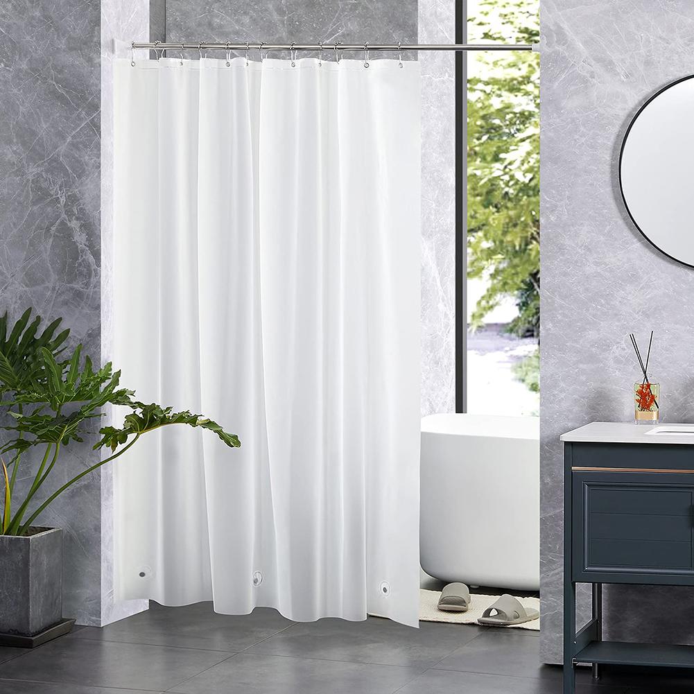 Clear Shower Curtain Liner PEVA Waterproof Anti-mold Bath Curtain with Hooks Heavy Duty Luxury Soft Bathroom Curtain