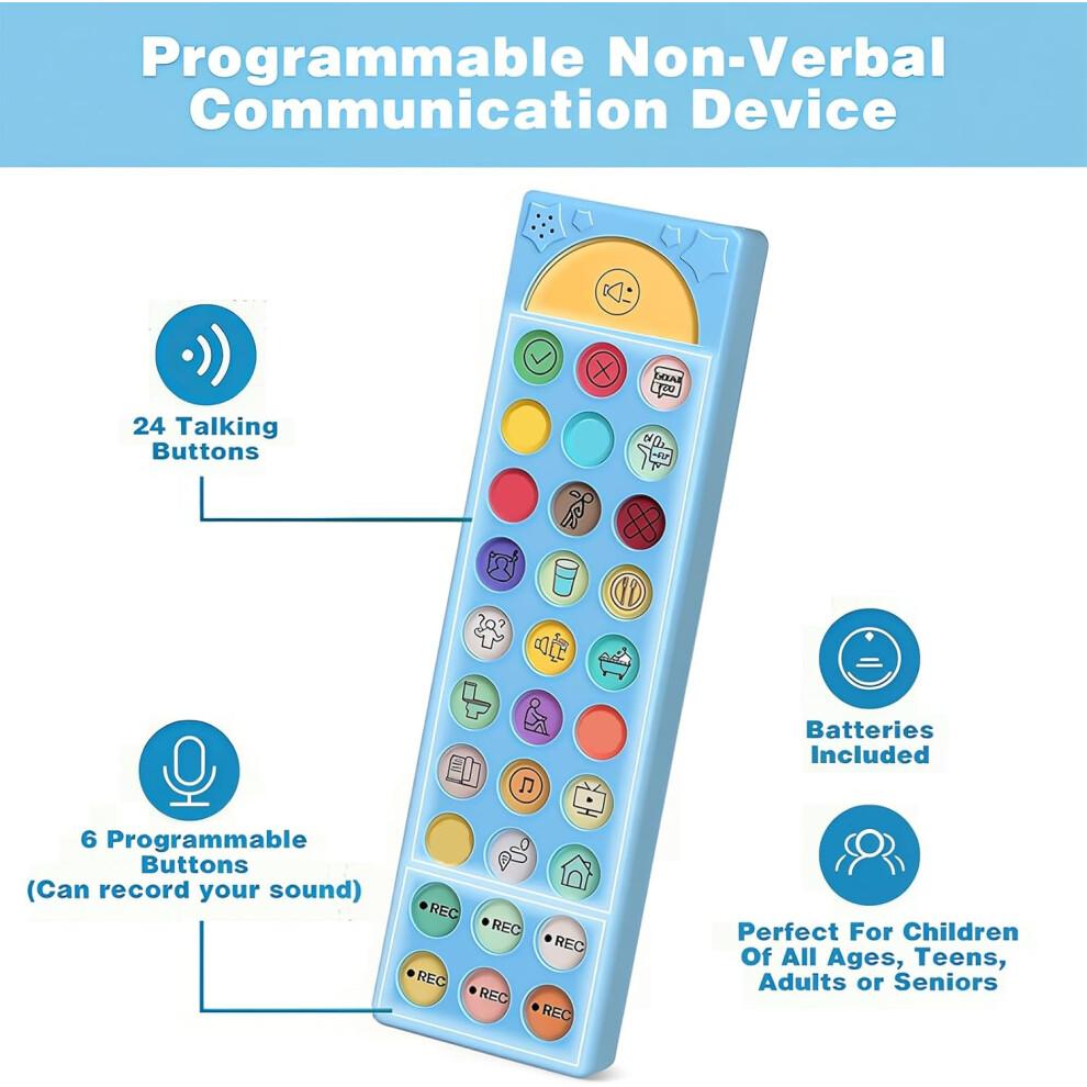 AAC Communication Device for Autism with 24 Commands, 6 Programmable Buttons, Adjustable Volume Control