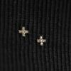 18K Gold Plated 925 Sterling Silver Mini Cross Screw Stud Earrings - Sleep-Friendly, Versatile for Daily Wear