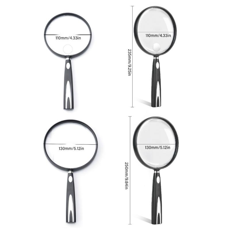 2 Time/1.5 Time Magnifying Glass Shatterproof Design Nonslip Handle Perfect for Close Work Reading by Elderly Adults Nature Exploration