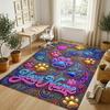 Dog Theme Crystal Velvet Rug Personalized Custom Name Text Soft Floor Mat Home Decor