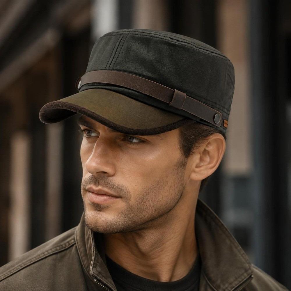 Waterproof Waxed Canvas Cap Durable Cotton Baseball Cap Vintage Flat Top Hat  Four Seasons