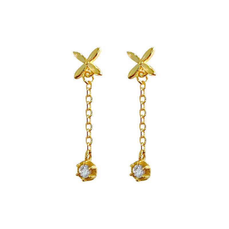 Exquisite Flower Tassel Earrings Light Luxury Fashionable High-end Long Earrings Make Your Face Look Thin