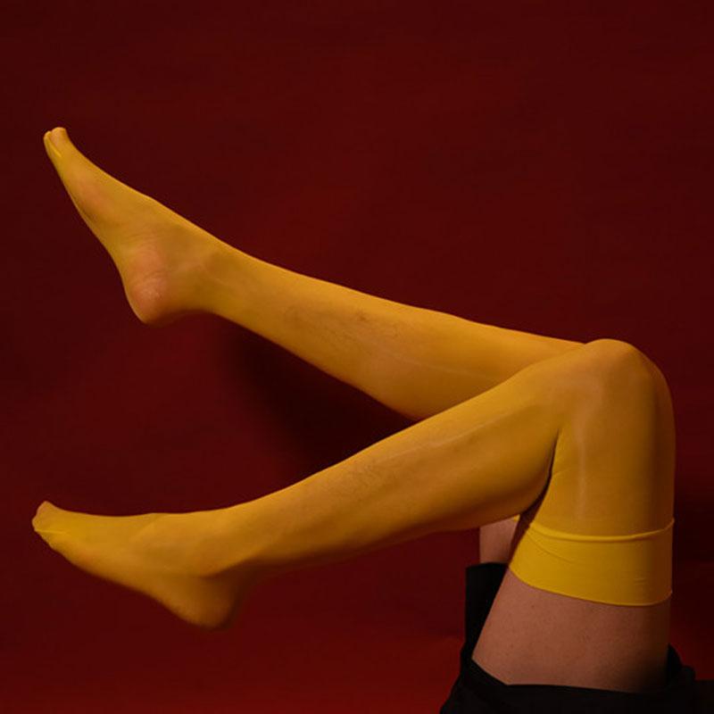 Sexy Men Oil Glossy Stockings SHAPING Pantyhose Shiny Satin Shape Stockings Candy Color Hosiery Dance Lingerie 912 PIN F8