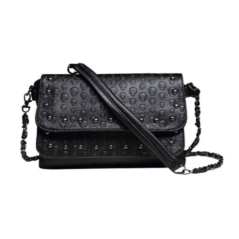 Spring and summer new skull women's bag embossed chain bag trendy shoulder crossbody small bag