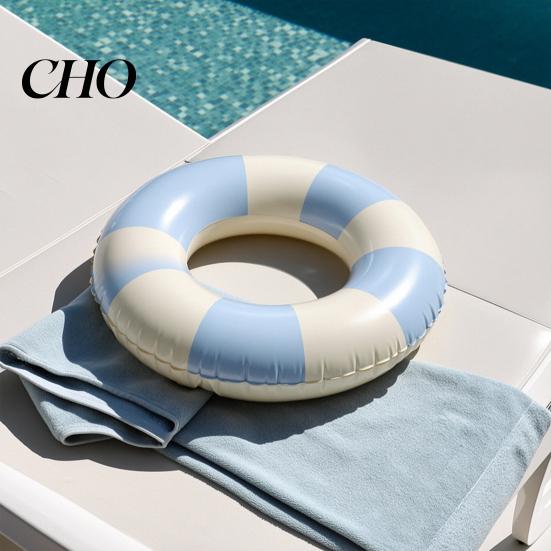 Swim Buoyancy Aid Vintage Striped Swimming Ring PVC Thickened Inflatable Leakproof Men Women Float Tube for Pool Beach Party