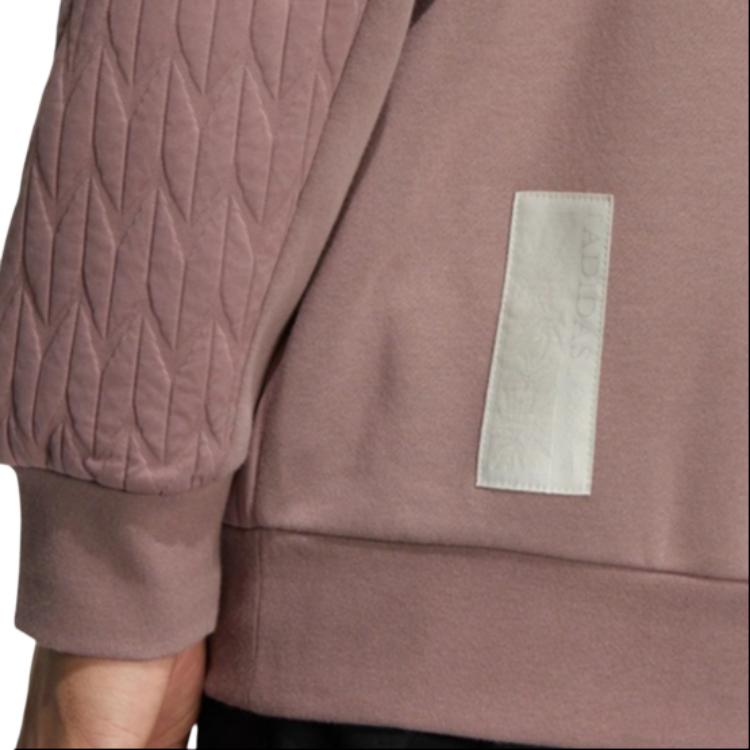 Adidas Solid Color Logo Print Hooded Pullover Sweatshirt Men Tops Purple HN9000