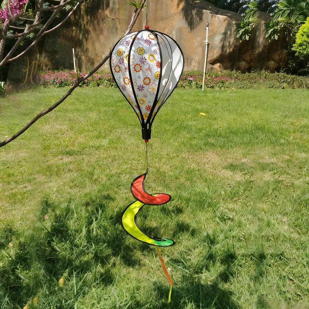 Hot Air Balloon Wind Spinner Pinwheels Rotating Windmill Ornament for Home Garden Lawn Decor Outdoor Hanging Decoration
