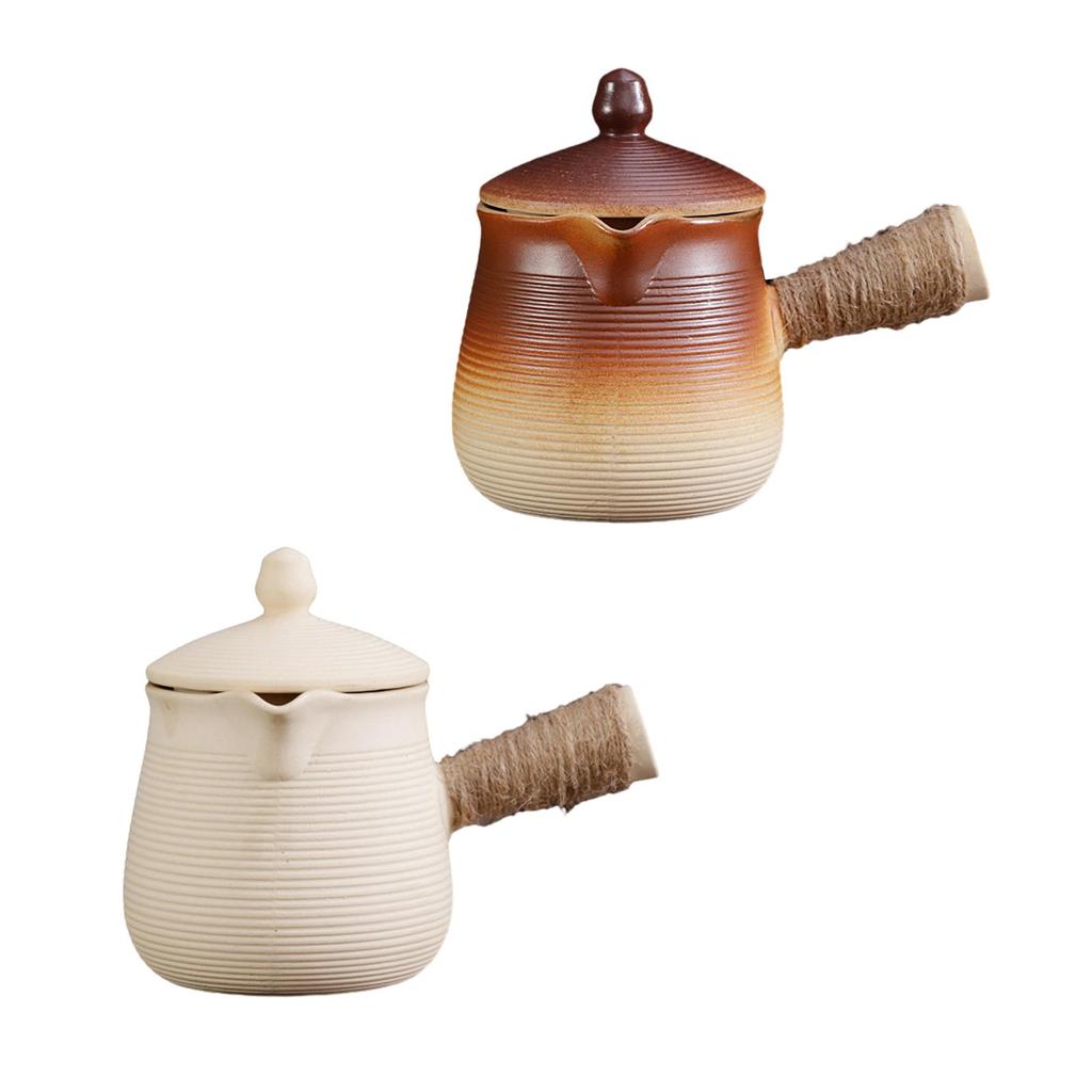Chinese Ceramic Teapot with Lid Anti-scald Rope Handle Teapot Hotel Tea Lovers