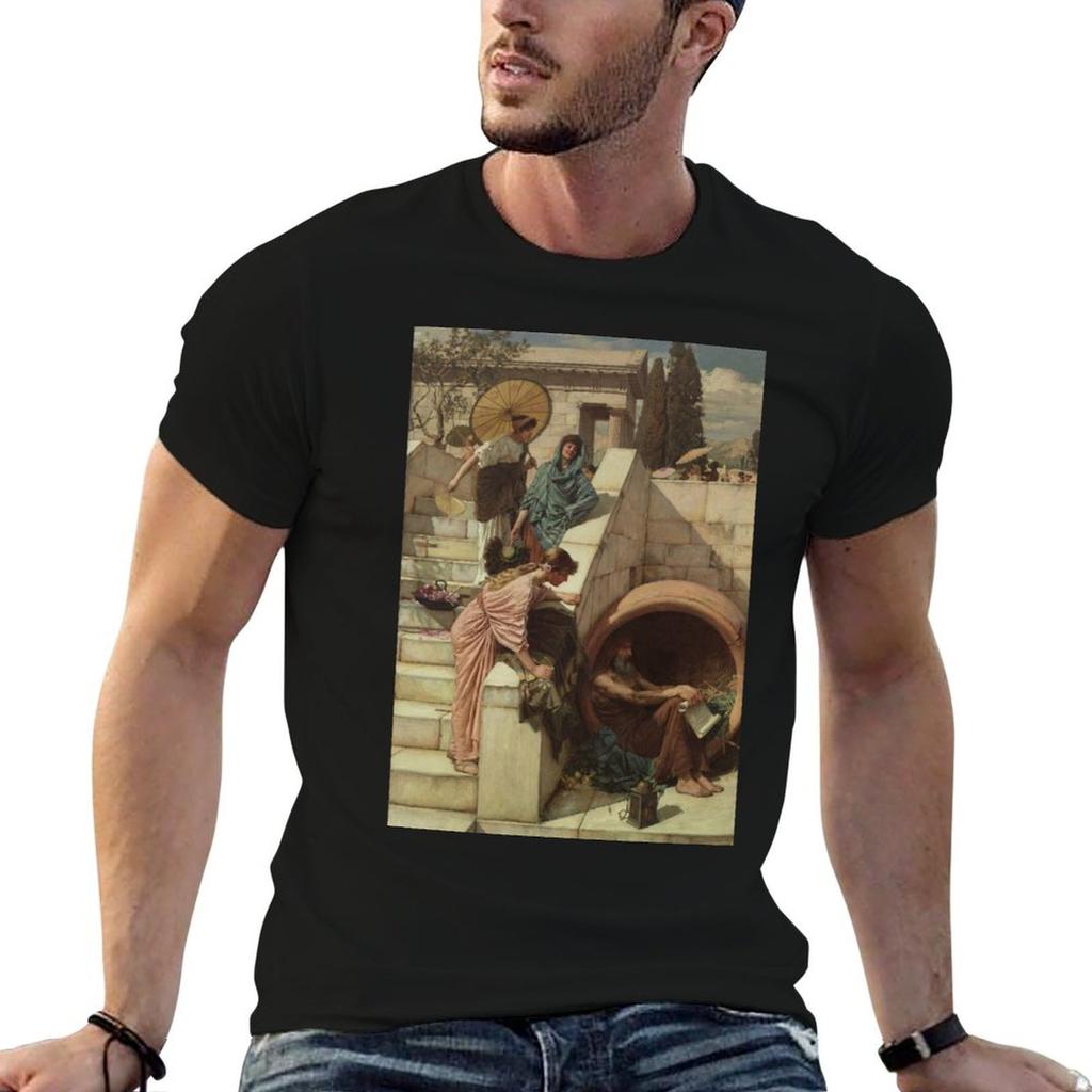 Diogenes von John William Waterhouse T-Shirt Thanksgiving Tag Tee Oberteil