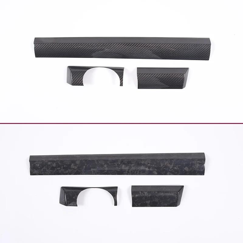 For Porsche Cayenne 958 2011-2017 Real Carbon Fiber Car Center Console Dashboard Decorative Cover Trim Sticker Accessories 3pcs