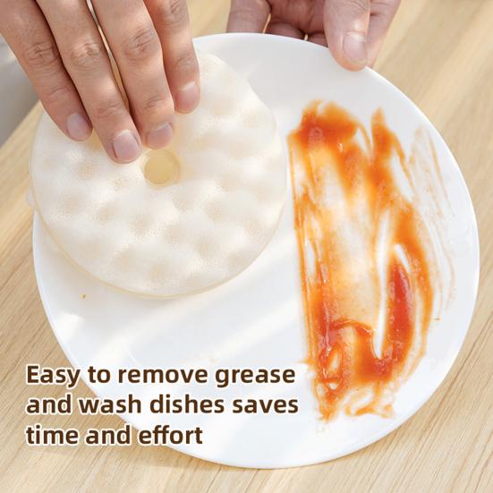 1 Zestaw Gąbka do Czyszczenia Kuchni Dwustronna Gąbka z Uchwytem z Przyssawką Chłonna Gąbka do Szorowania do Mycia Naczyń Kuchennych Czyszczenia Łazienki