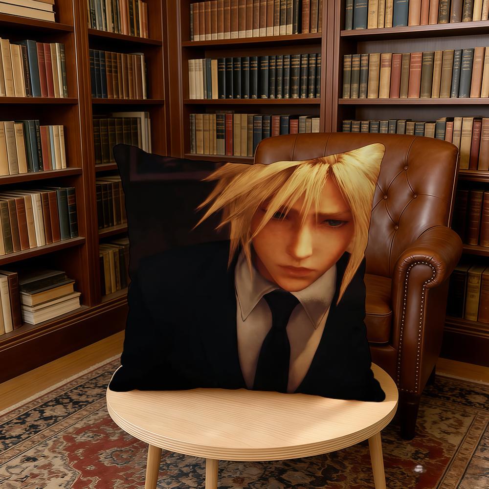 F-Final F-Fantasy Cloud Strife Cushion Cover Home Office Birthday Anniversary Gifts Soft Skin Friendly Cushion Cover