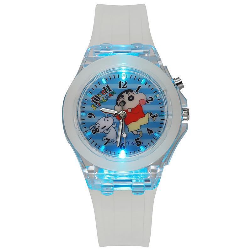 

Children s Luminous Crayon Shin-chan Quartz Watch - Flashing Edition for Primary School Students белый