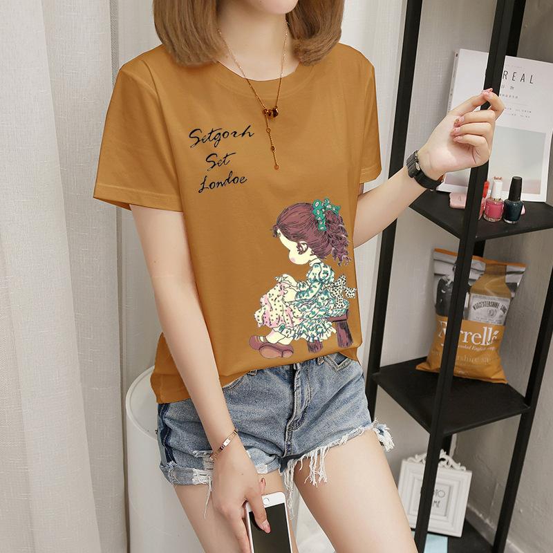 Women's short-sleeved t-shirt women's summer new Korean version cartoon student crew-neck bottoming shirt