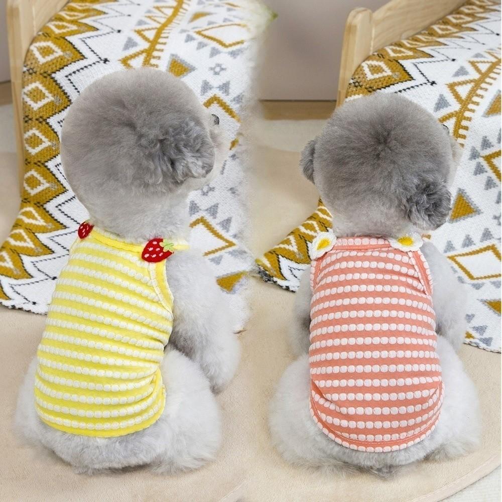 Strap Dog Vest Striped Pattern Camisole Top Cute Style Puppy Outfit Summer Wear