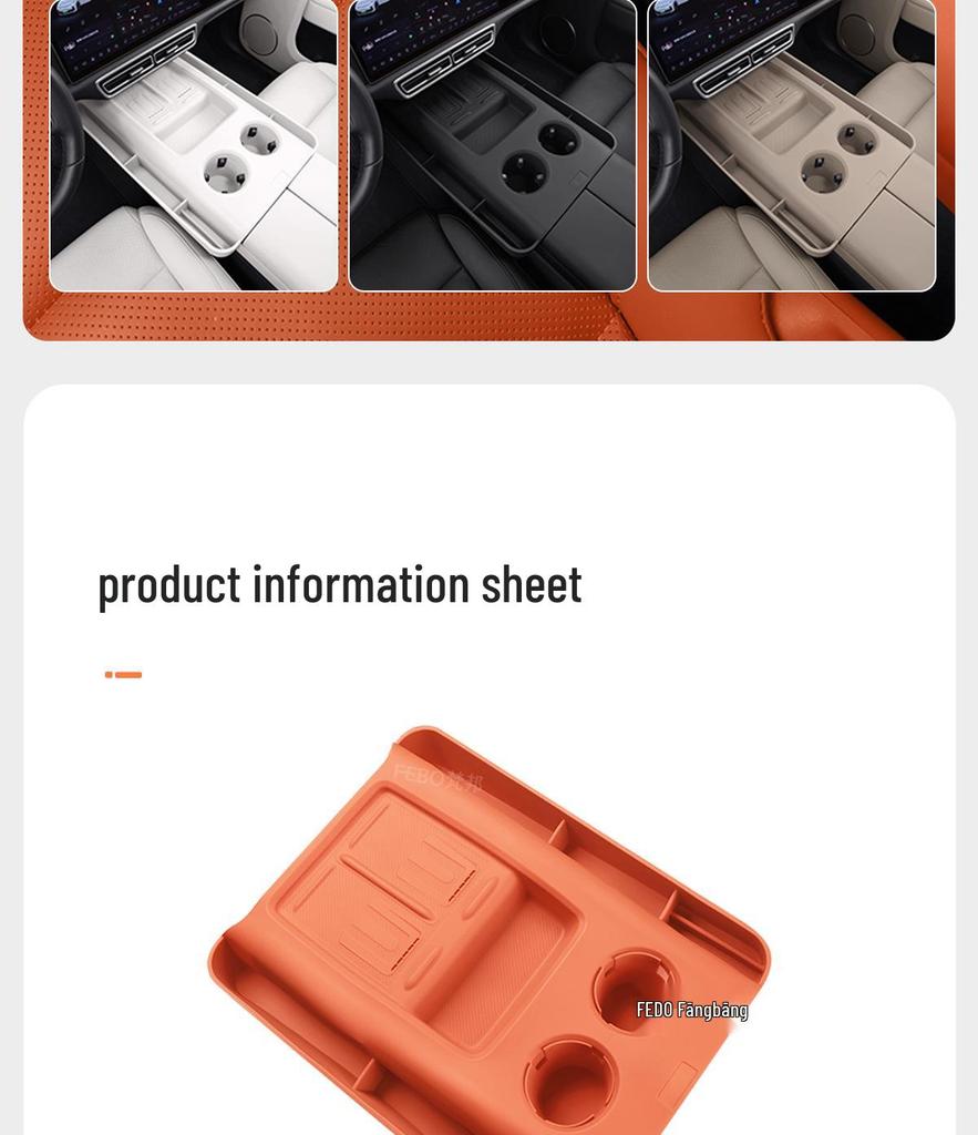 Li Auto L6-L9 Center Console Panel Multi-functional Storage Mat and Car Accessories
