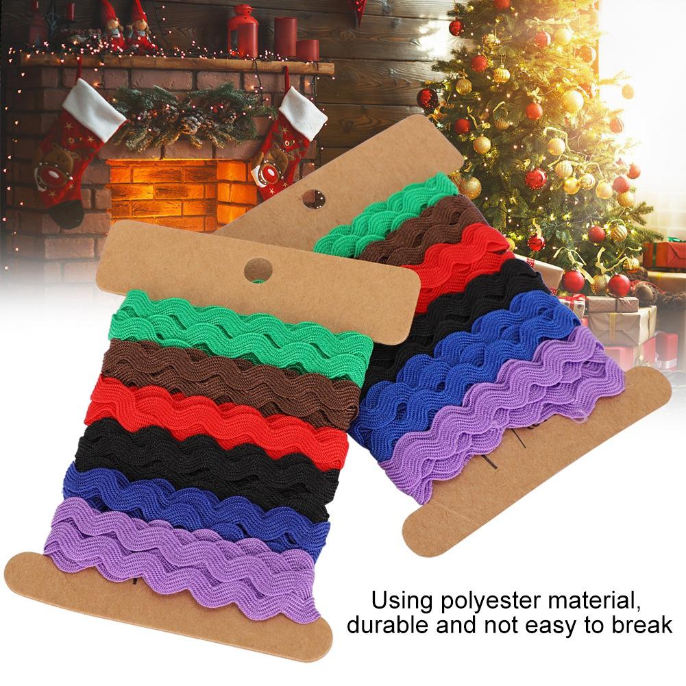 2Pcs Color Zigzag Ribbon DIY Hand Made Material Cloth Hair Accessories Sewing Decoration 8mm