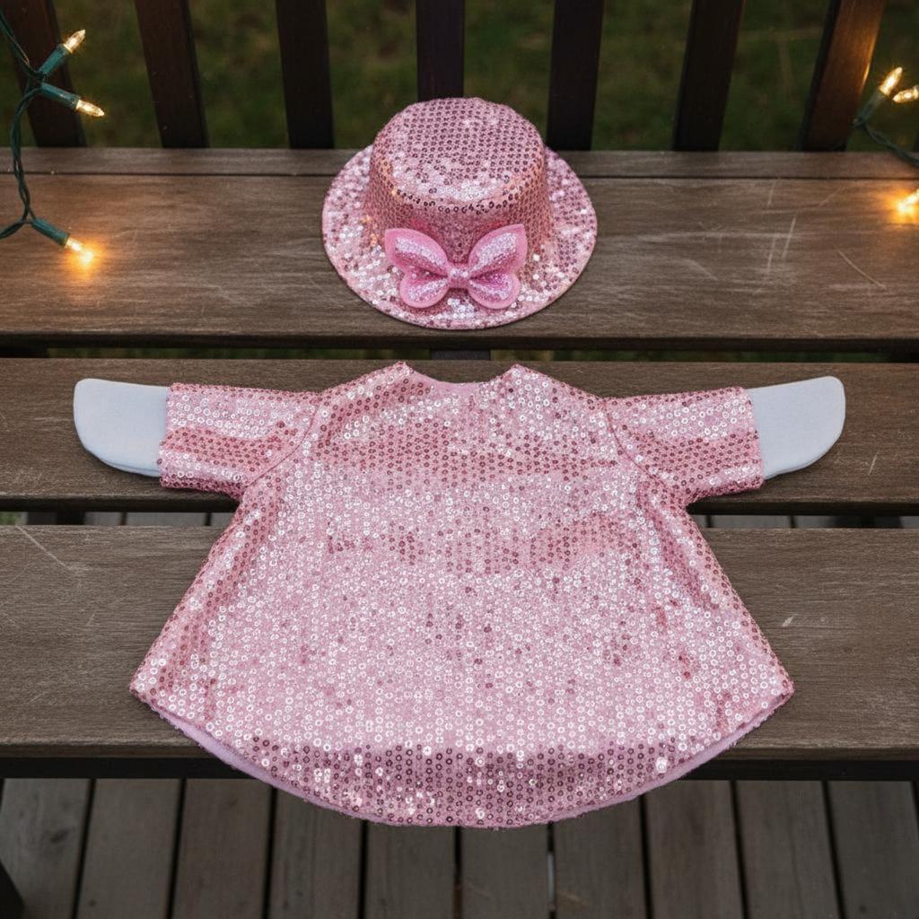 Glitter Goose Outfit Set Playful Design Porch Goose Clothes Statue Clothing Weather-Resistant Colorfast-Resistant for Garden