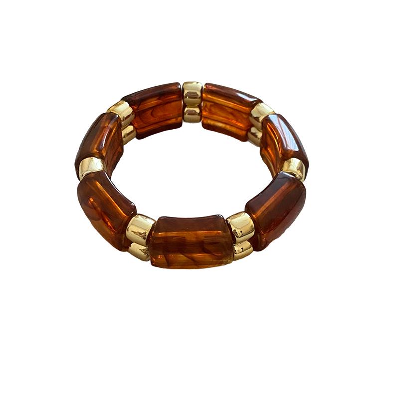 Elegante Bracciale Aperto Geometrico in Acrilico - Braccialetto Versatile di Alta Gamma per Donna