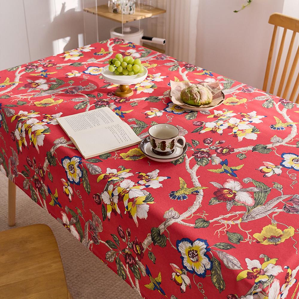 Flowers And Birds, High-End Sense Of Country Atmosphere, Dining Table Cloth, Coffee Table Cover Cloth, Retro Pastoral Round Table Cloth