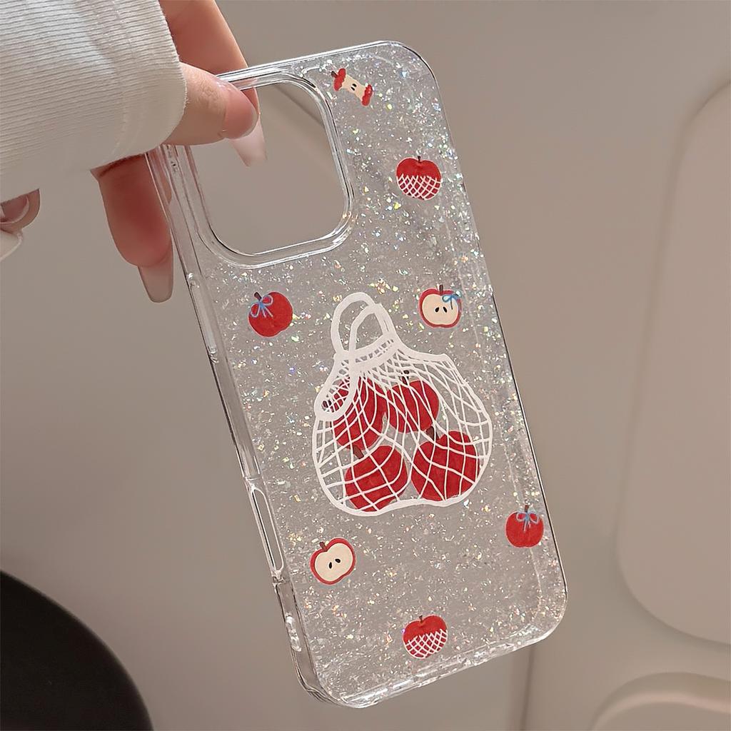 Niche Ins for Apple Shopping Bag for 16Pro Max Phone Case 17 Flash Fans for IPhone14 Transparent 11 Pendant