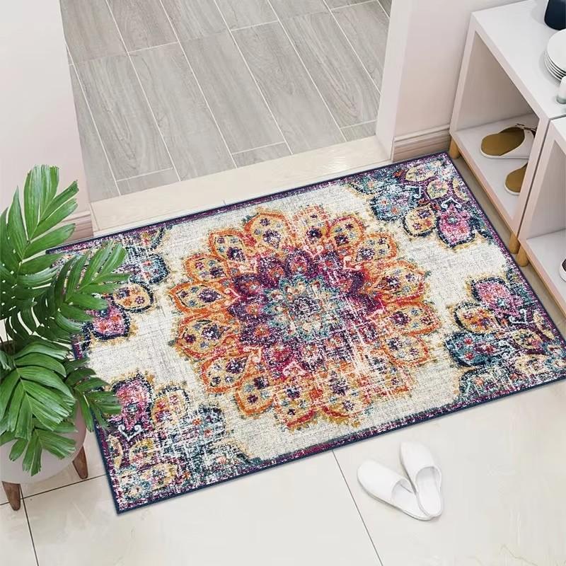 

Vintage Boho Rugs Washable Non-slip Area Rug Hallway Farmhouse Bedroom Kitchen Living Room Runner Contemporary Floor Carpet 40x60cm