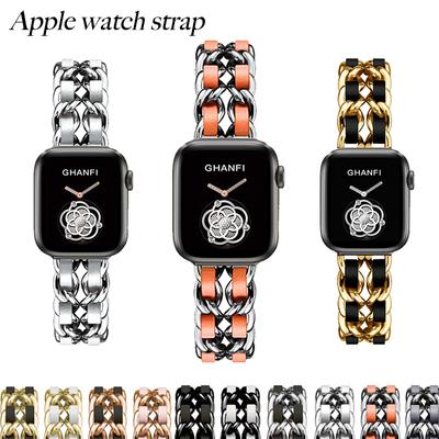 Edelstahlarmband für Apple Watch Serie 6 SE Band 40mm 44mm Leder iWatch 5 4 3 Armband Correa 38mm 42mm Band Zubehör