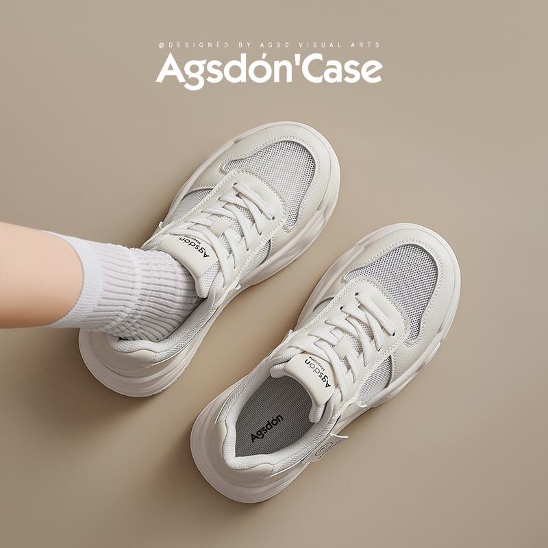 Augustine single net little white shoes women's 2025 new summer thin student muffin platform casual sports board shoes