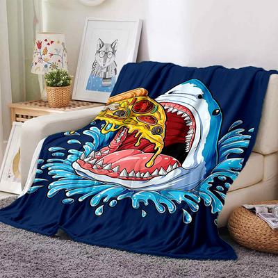 1pc Shark Pizza Soft Warm Throw for Home, Office, Trave, All-Season Cozy Bedding Gift, Office Cozy Accessory1070