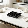 Cutlery Divider Tray for Kitchen Drawer Storage, Expandable Flatware Layout with 4 Compartment Access for Home