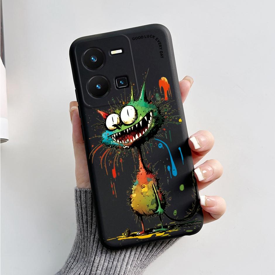 For vivo Y35 4G Protective Case For vivo Y35 4G Fashion Cartoon Phone Cases For vivo Y35 4G Beautiful Painting Back Cover Coque