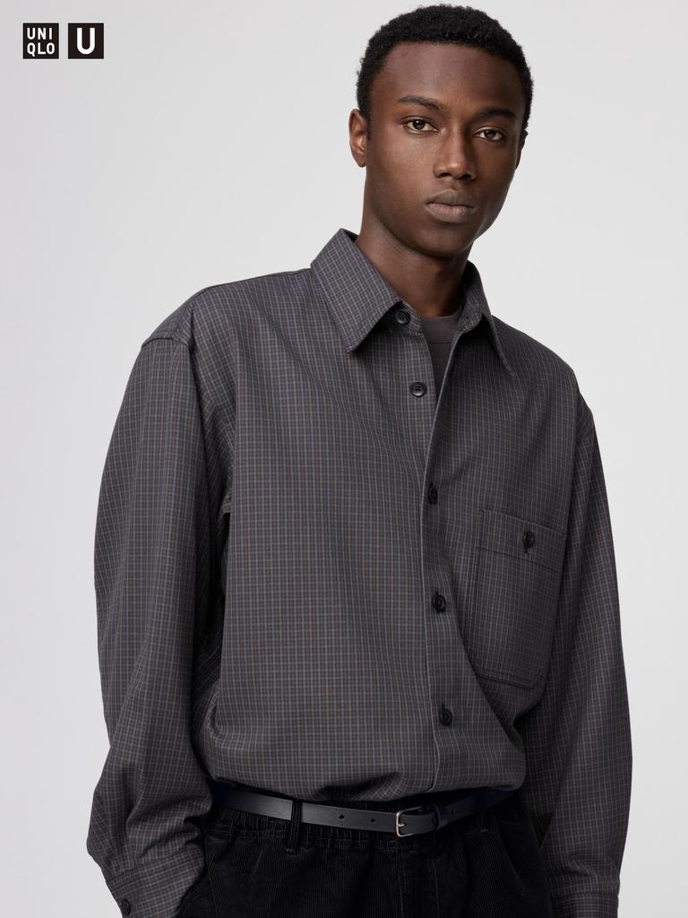Uniqlo Twill Work Oversized Shirt  Long Sleeve  Check