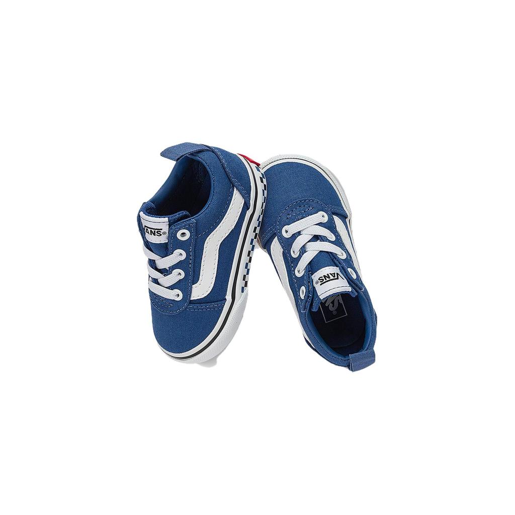Vans Casual Versatile Durable Low-Top Walking Shoes Baby Sneaker Blue White VN0A3QU1BLU