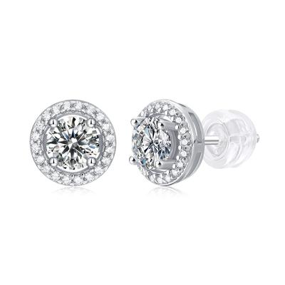 Boucles d'oreilles en argent S925 pour femmes, boucles d'oreilles clous sac rond, tempérament, mariage, cadeau moissanite, bijoux d'oreille