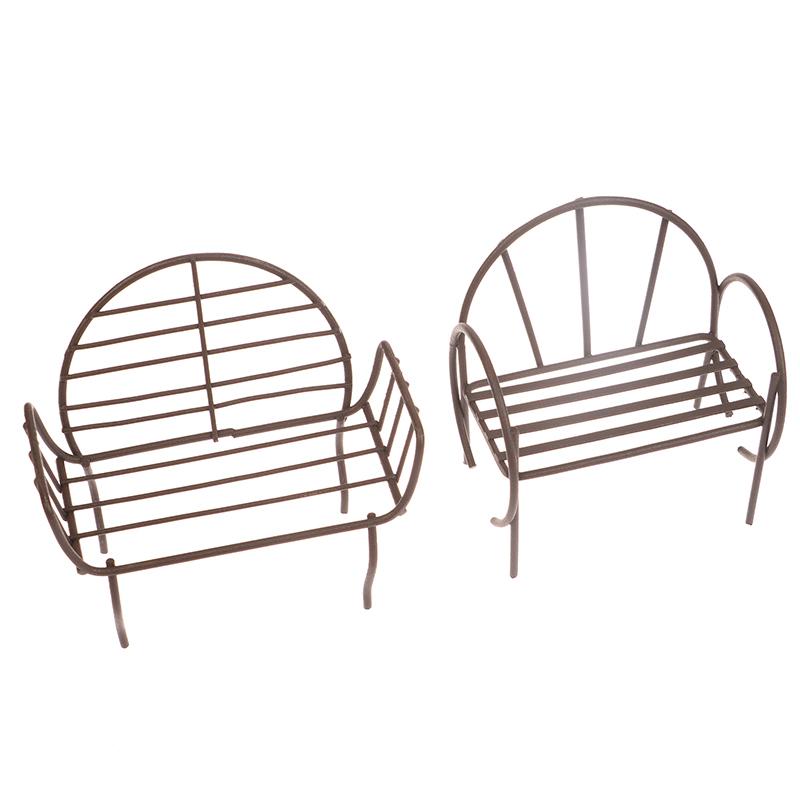 1/12 Dollhouse Mini Park Bench Recliner Lounge Chair Model Dollhouse Fairy Garden Decoration Micro Landscape Ornaments