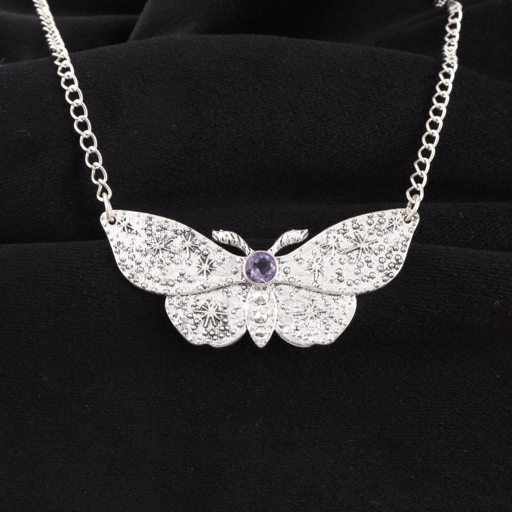 Iolite Gemstone 925 Sterling Silver Jewelry Butterfly Pendant0.7" For Women Gift CP-35-4